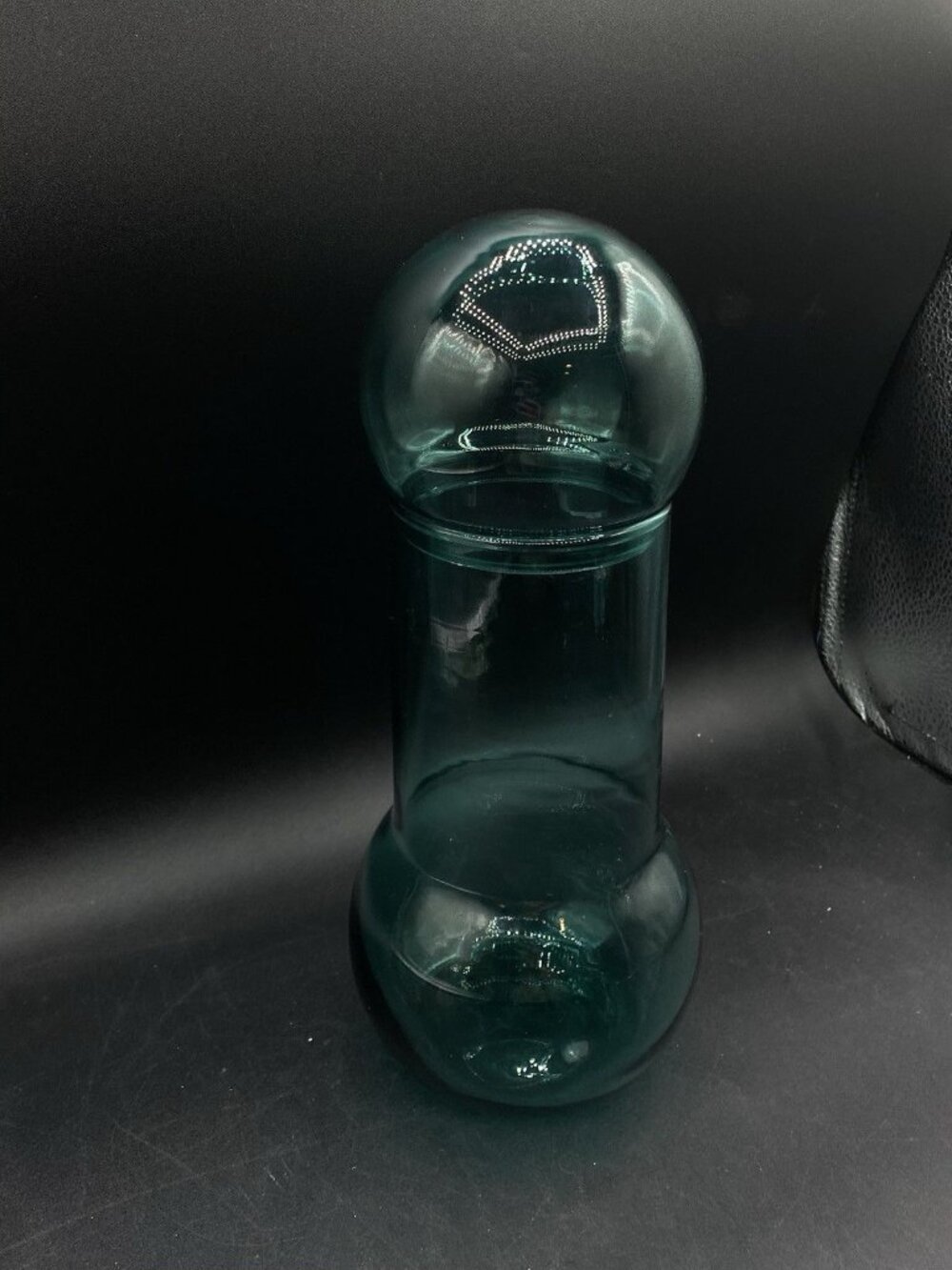 Teal Blue Bubble Top Empoli Apothecary Glass 11” Jar Vintage  - Picture 6 of 7